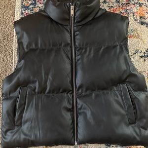 Nasty Gal faux leather puffer vest